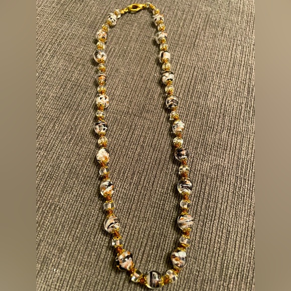 Jewelry - Black and White Marble-Swirled Necklace